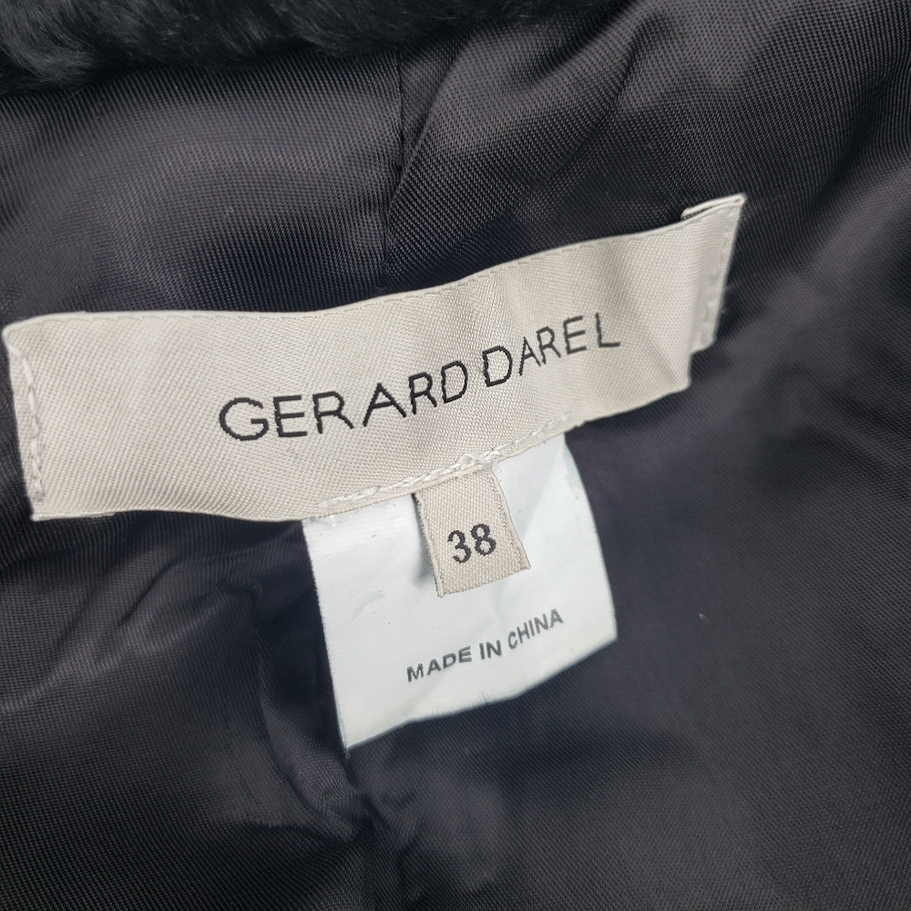 Gerard Darel Leather & Fur Trim Jacket in Black - Picture 8 of 11
